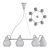 Jocelin CH 7 Designer Glass Chandelier 3D model small image 3