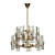 Vintage Brass Glass Chandelier Cristal 3D model small image 1