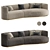 Contemporary Hand-Tailored Sofa in Round Edges 3D model small image 1