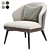 Elegant Velvet Accent Chair 3D model small image 1