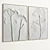Plaster Dual Photo Frame Set 3D model small image 4