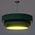 Modern Green Velvet Pendant Light 3D model small image 3