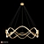 Wave Ring LED Chandelier Brass 3D model small image 1