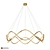 Wave Ring LED Chandelier Brass 3D model small image 5