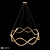 Wave Ring LED Chandelier Brass 3D model small image 6