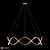 Wave Ring LED Chandelier Brass 3D model small image 7
