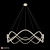 Wave Ring LED Chandelier Brass 3D model small image 8