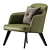 Modern Leather Armchair JANE 3D model small image 4