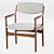 Elegant Beige Danish Chair 3D model small image 1