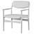 Elegant Beige Danish Chair 3D model small image 4