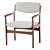 Elegant Beige Danish Chair 3D model small image 5