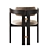 Velvet Upholstered Wood Kibo Chair 3D model small image 2