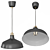 Sleek Black Pendant Lamp 3D model small image 1