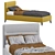 Luxury Velvet Yellow Bed_Set 3D model small image 4