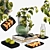 Modern Decor Set with Glassware 3D model small image 1