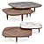 Italian Walnut Coffee Table 3D model small image 1