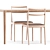 Minimalist Straight Back Chair & Lyon Table 3D model small image 3