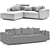 Vitra Modular Sofa Platform Seat 3D model small image 5