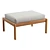 Modern Teak Outdoor Footstool 3D model small image 1