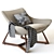Elegant Harp Armchair with Cushion 3D model small image 2