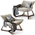 Elegant Harp Armchair with Cushion 3D model small image 4