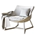 Elegant Harp Armchair with Cushion 3D model small image 5