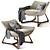 Elegant Harp Armchair with Cushion 3D model small image 6