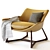 Elegant Harp Armchair with Cushion 3D model small image 11
