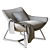 Elegant Harp Armchair with Cushion 3D model small image 12
