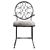 Elegance Steel Vanity Stool 3D model small image 2