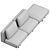 Contemporary Raft Sofa in Grey 3D model small image 4