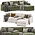 Stylish Maxwell sectional chaise sofa 3D model small image 1