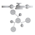 Modern Branching LED Ceiling Chandelier 3D model small image 3