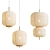 Rice Paper Suspension Lamp 3D model small image 1