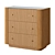 Natural Oak and Rattan 3-Drawer Chest 3D model small image 1