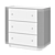 Natural Oak and Rattan 3-Drawer Chest 3D model small image 4