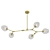 Elegant Trident Chandelier Brass Clear 3D model small image 1