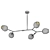 Elegant Trident Chandelier Brass Clear 3D model small image 2