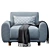 Sleek Modern Sofa Furniture Product 3D model small image 2