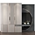 Modern TV Wall Decor Unit 3D model small image 1