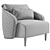 Modern Wave Bizzoto Armchair Furniture 3D model small image 3