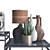 Contemporary Home Office Desk Set 3D model small image 4