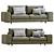 Minimalist Leather Sofa Design 3D model small image 2