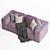 Modern Violet 2 Seater Sofa 3D model small image 3