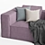 Modern Violet 2 Seater Sofa 3D model small image 4