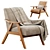 Modern Columbus Armchair with Plush Dimensions 3D model small image 1