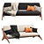 Modern Angolo Velvet Espresso Sofa 3D model small image 5