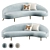 Chic Ether Curved Sofas Collection 3D model small image 1