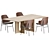 Danish Modern Penguin Dining Set 3D model small image 1