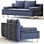 Velvet Lins Colorful Sofa Trend 3D model small image 1